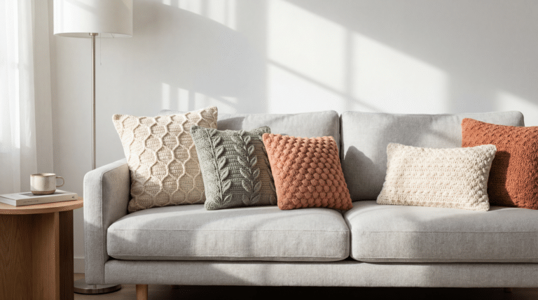 Almofadas de crochê: o segredo dos designers para trazer textura e sofisticação à sala