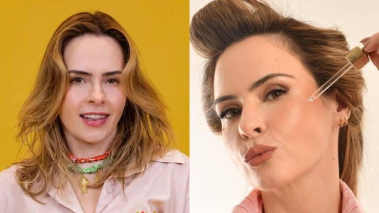 Na imagem, duas fases de Ana Paula Renault no BBB 26 evidenciam o que tem chamado a atenção do público: a pele com aspecto jovem e bem cuidado mesmo após 10 anos da última edição, quase como se o tempo não tivesse passado.