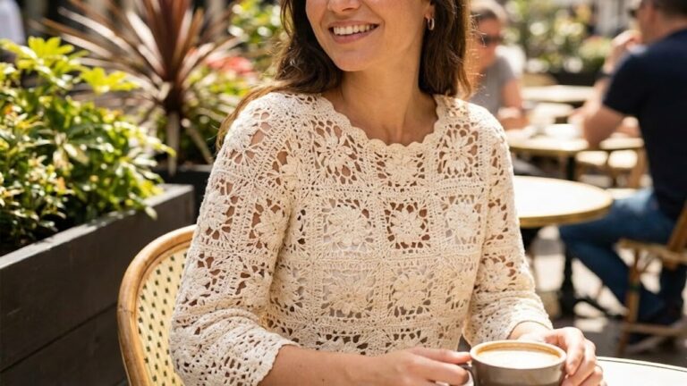 Blusas de crochê com motivos elegantes para transformar seu visual