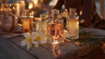 Frascos de perfumes genéricos (apenas para ilustrar o artigo) sobre uma mesa