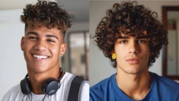 Homens com cabelos cacheados