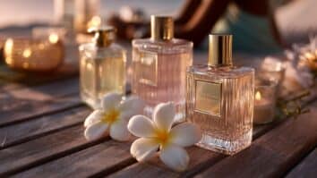 Frascos de perfumes genéricos (apenas para ilustrar o artigo) sobre uma mesa