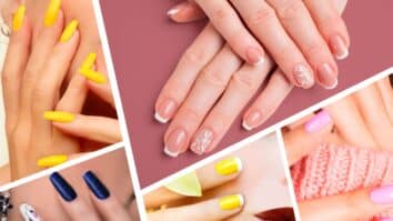 Unhas de diferentes cores e estilos