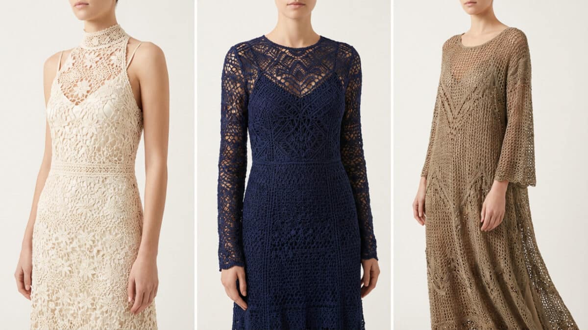 Vestidos de crochê elegantes: 7 modelos cheios de charme para 2026