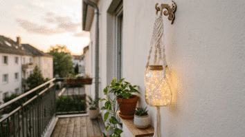 luminária diy na varanda