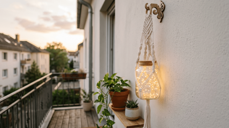 luminária diy na varanda