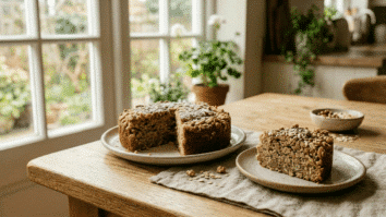 Bolo de aveia e banana.