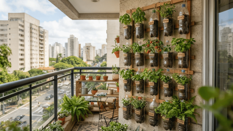 Jardim veritcal na sacada