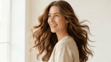 Mulher com cabelo volumoso