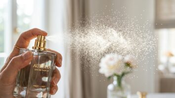 Perfume sendo borrifado