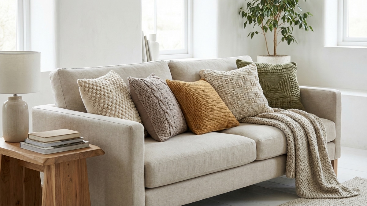 Centro de mesa em crochê amarelo com detalhes elegantes, estilo clássico - Imagem gerada com inteligência artificial, licença paga e uso exclusivo para este conteúdo.