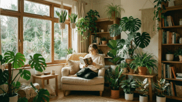 sala de estar com plantas