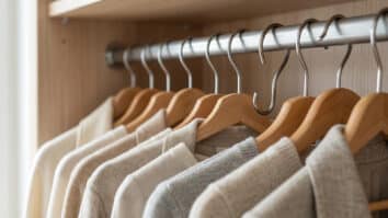 Cabides de roupa no varão