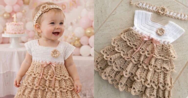 vestido de crochê infantil