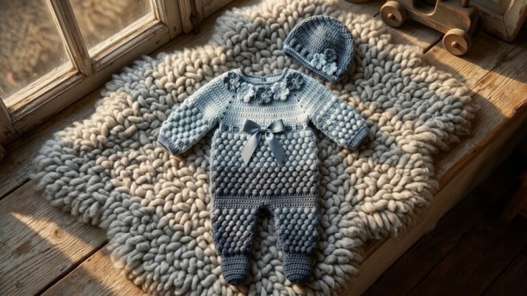 Faça este lindo conjunto de crochê para o seu bebê com gráfico