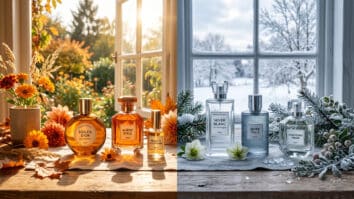 Comparação de perfumes de verão e de inverno