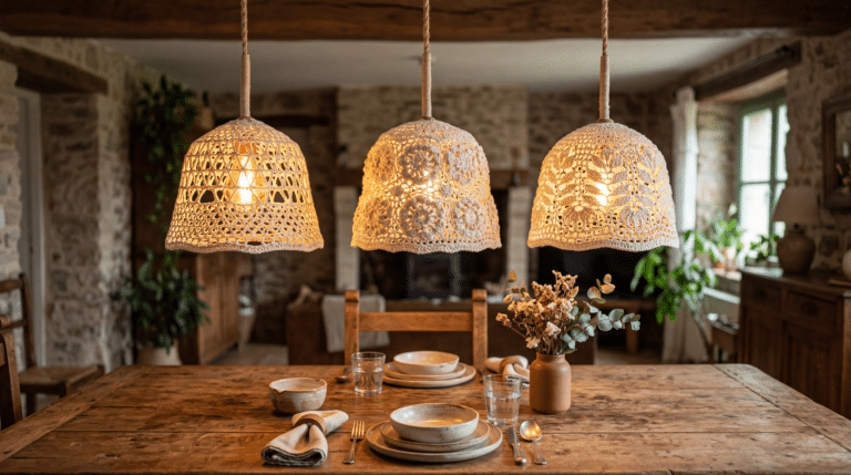 Luminárias de Crochê