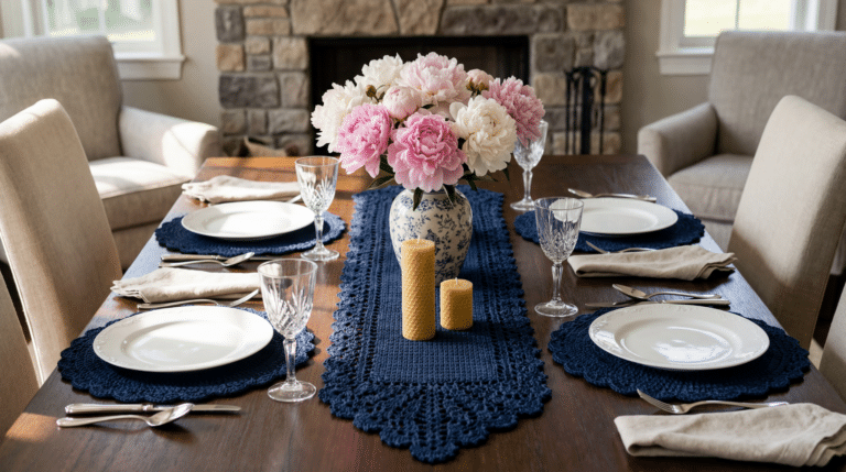 Sousplats e centros de mesa em crochê: o toque de elegância que faltava com gráficos