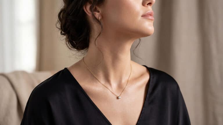 Pescoço feminino hidratado