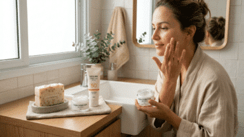 mulher fazendo skincare