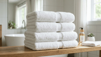 Toalhas brancas dobradas