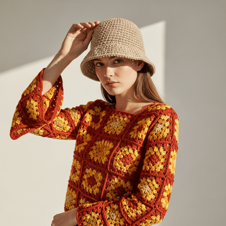 Anúncio de moda croché 2026: Mix de Inverno Katia Ribeiro com foco em acessórios artesanais e receitas de vanguarda."
