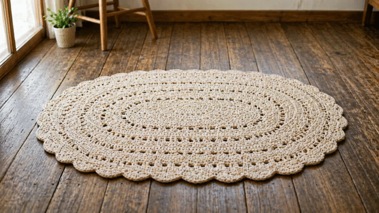 Tapete de crochê oval: passo a passo completo para iniciantes e intermediárias — como calcular a corrente inicial, escolher o fio ideal e nunca mais errar o formato
