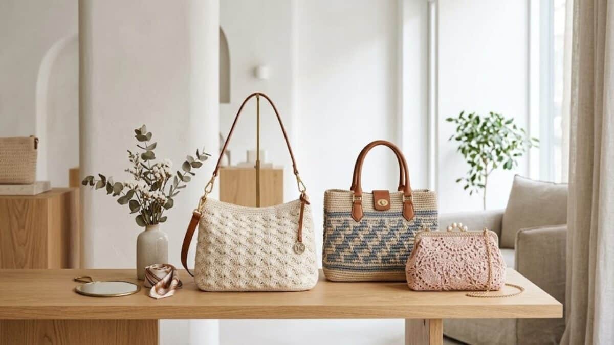 Cinco modelos de bolsas de crochê de luxo + gráficos para montar looks incríveis