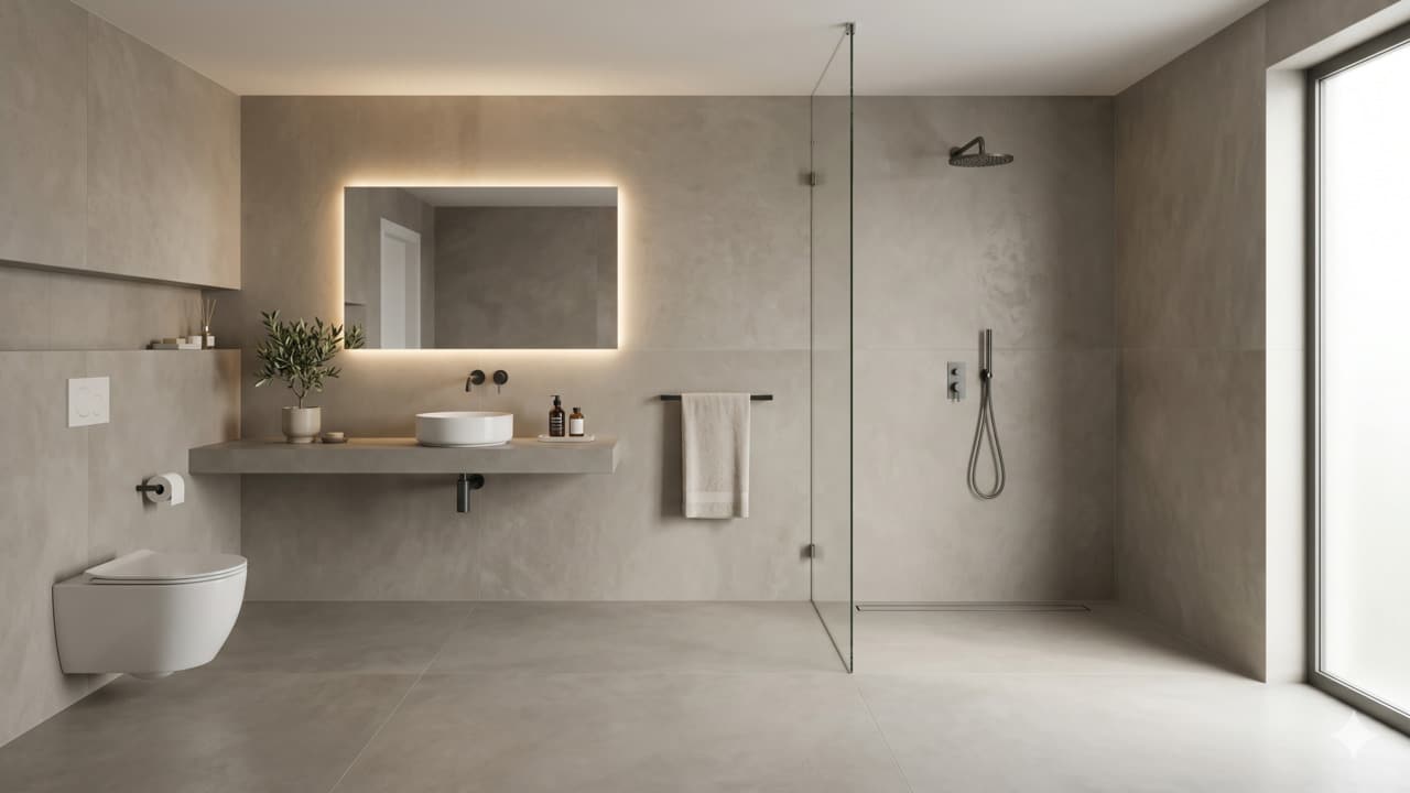 Banheiro clean em design moderno para casa