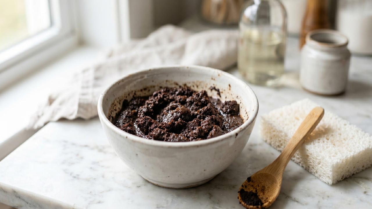 Borra de café com vinagre para limpezas profundas