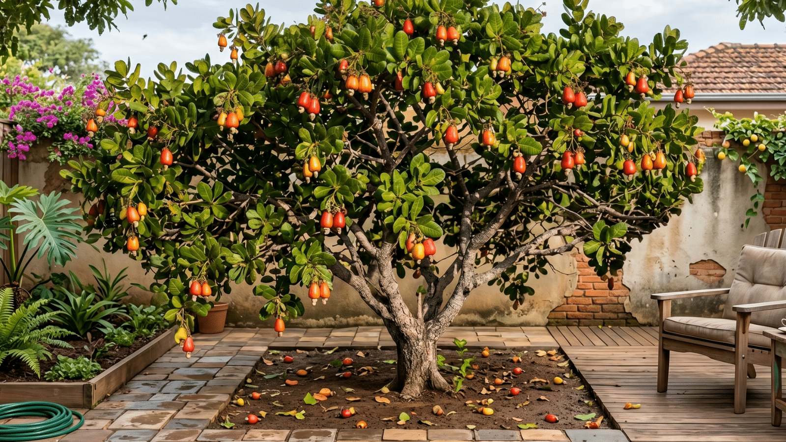 Árvore de caju no quintal