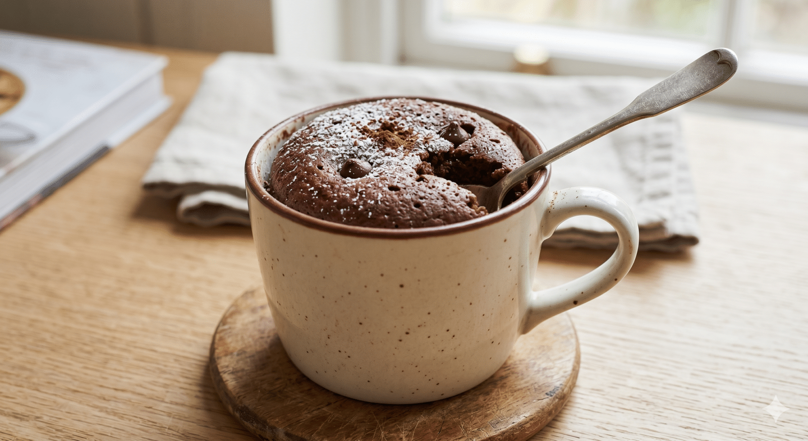 Bolo de caneca com colher