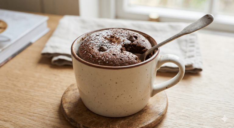 Bolo de caneca com colher