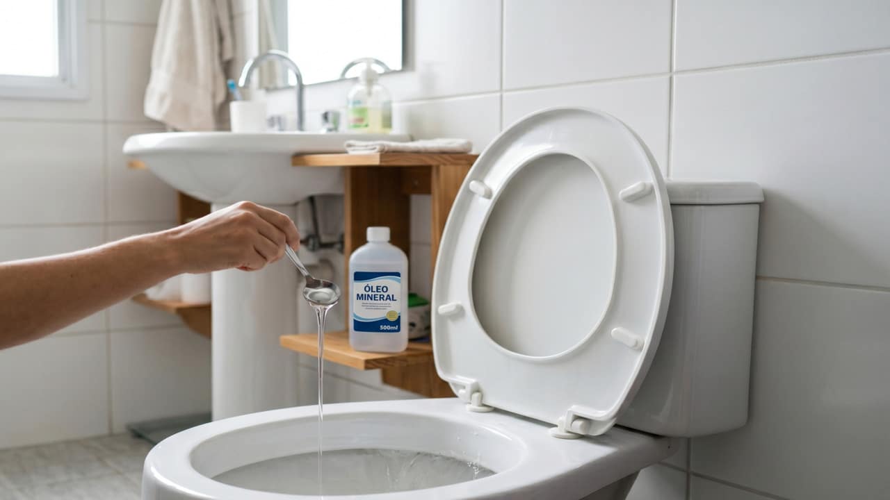 Óleo na limpeza de vaso sanitário