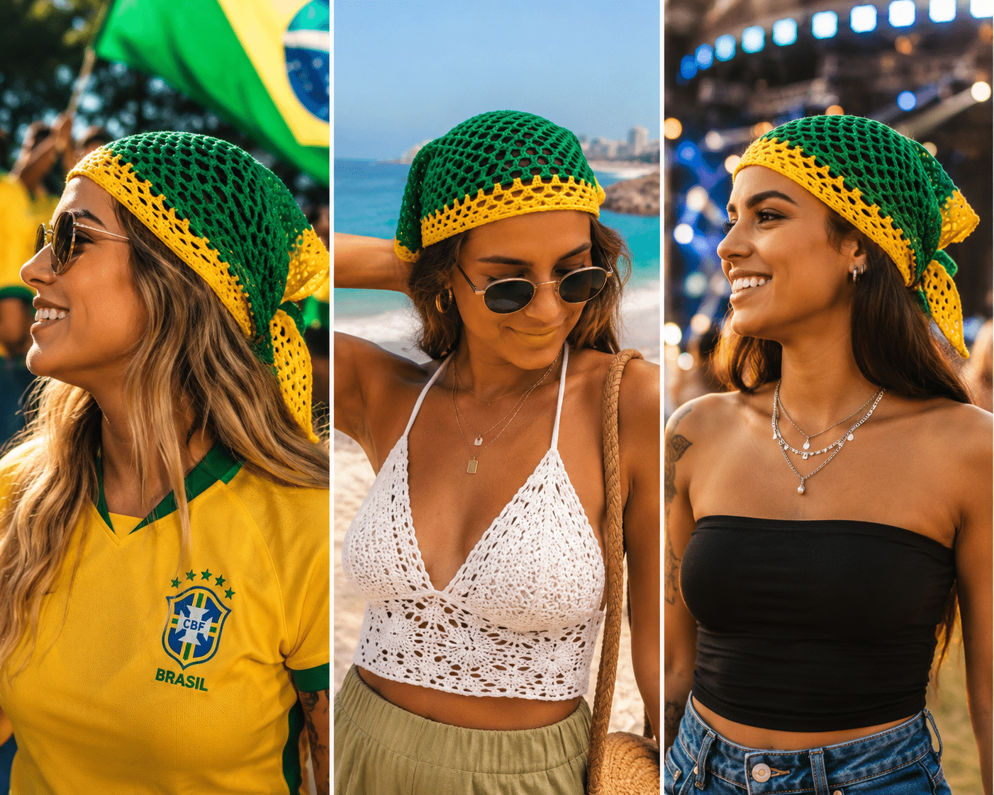 bandanas de croche do Brasil
