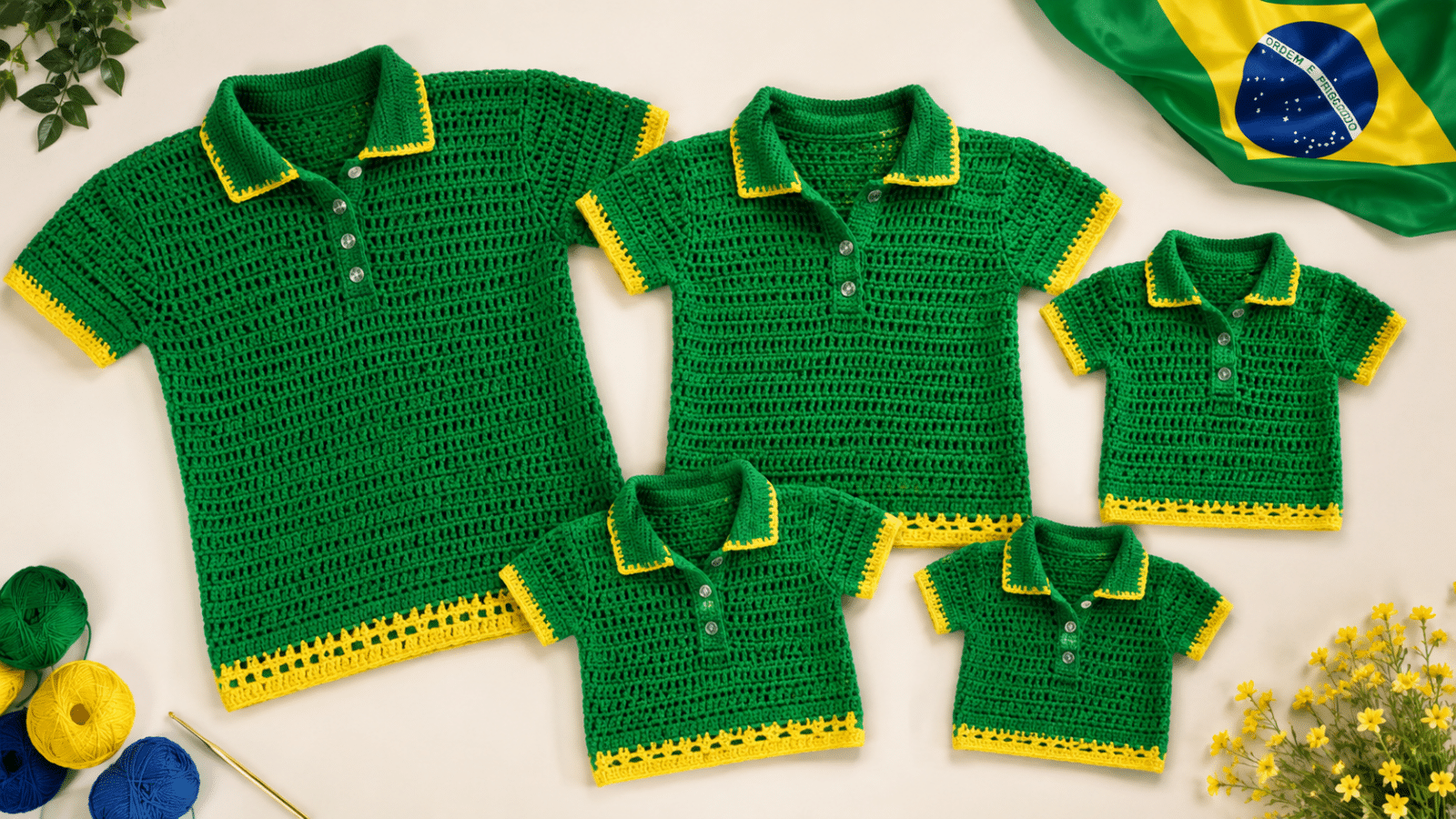 Varios tamanhos de blusa de croche